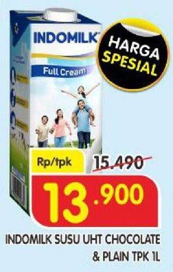 Promo Harga Indomilk Susu UHT Cokelat, Full Cream Plain 1000 ml - Superindo