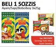 Promo Harga SO GOOD Sozzis Ayam, Sapi, Boboi Boy per 3 pouch 25 gr - Alfamidi