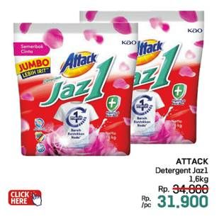 Promo Harga Attack Jaz1 Detergent Powder 1700 gr - LotteMart