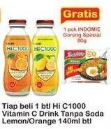 Promo Harga HI C 1000 Real Non Carbonated Vitamin C Drink Lemon, Orange 140 ml - Indomaret