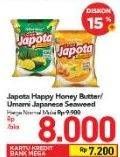 Promo Harga JAPOTA Potato Chips Happy Honey Butter, Umami Japanese Seaweed 35 gr - Carrefour