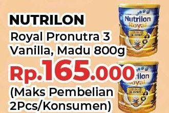 Promo Harga NUTRILON Royal 3 Susu Pertumbuhan Vanila, Madu 800 gr - Yogya