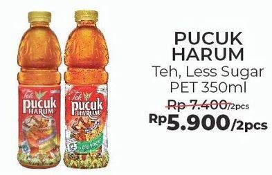 Promo Harga TEH PUCUK HARUM Minuman Teh Less Sugar, Original per 2 botol 350 ml - Alfamart