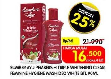 Promo Harga SUMBER AYU Sabun Sirih Triple Whitening Clear, Clear White 90 ml - Superindo