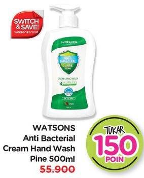 Promo Harga WATSONS Anti Bacterial Cream Hand Wash Protecting Pine 500 ml - Watsons