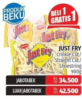 Promo Harga JUST FRY French Fries Crinckle, Shoestrings, Straight Cut 900 gr - Lotte Grosir