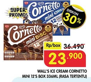 Promo Harga Walls Cornetto Mini per 12 pcs 28 ml - Superindo