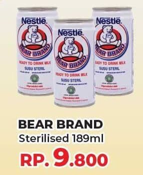 Promo Harga Bear Brand Susu Steril 189 ml - Yogya