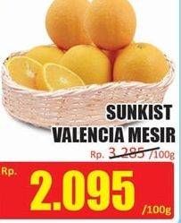 Promo Harga Jeruk Sunkist Valencia Egypt per 100 gr - Hari Hari