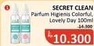 Promo Harga Secret Clean Parfum Higienis Colorful Day, Lovely Day 100 ml - Alfamidi
