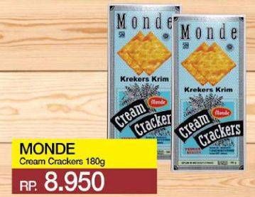 Promo Harga MONDE Cream Crackers 180 gr - Yogya