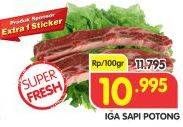 Promo Harga Iga Sapi Potong per 100 gr - Superindo