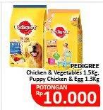 Promo Harga PEDIGREE Makanan Anjing Chicken Vegetable, Puppy Chicken Egg 1300 gr - Alfamidi