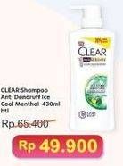 Promo Harga Clear Shampoo Ice Cool Menthol 430 ml - Indomaret