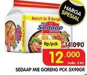 Promo Harga SEDAAP Mie Goreng Original per 5 pcs 90 gr - Superindo