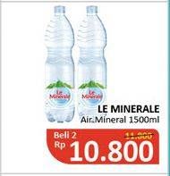 Promo Harga LE MINERALE Air Mineral per 2 botol 1500 ml - Alfamidi