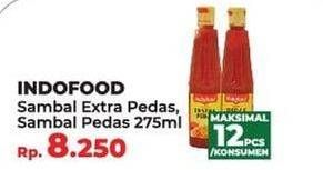 Promo Harga INDOFOOD Sambal Ekstra Pedas, Pedas 275 ml - Yogya