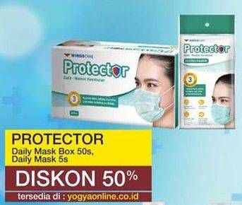 Promo Harga WINGS CARE Protector Daily Mask Box 50s, Sachet 5s  - Yogya