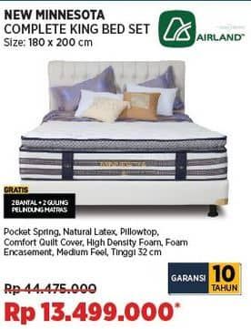 Promo Harga Airland New Minnesota Complete King Bed Set 180 X 200 Cm  - COURTS