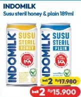 Promo Harga Indomilk Susu Steril Honey, Plain 189 ml - Hypermart
