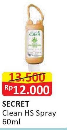 Promo Harga SECRET CLEAN Hand Sanitizer 60 ml - Alfamart