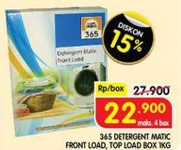 Promo Harga 365 Detergent Matic Front Load, Top Load 1000 gr - Superindo