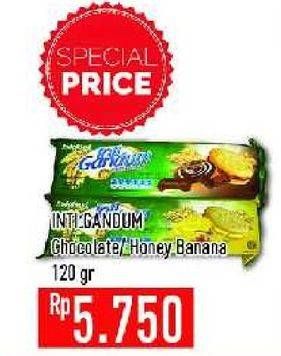 Promo Harga INDOFOOD Biskuit Inti Gandum Chocolate, Honey Banana 120 gr - Hypermart
