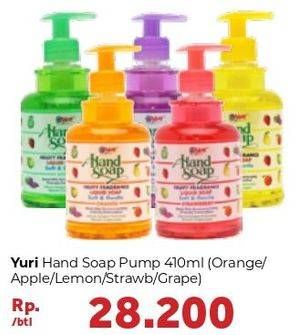 Promo Harga YURI Hand Soap Apple, Grape, Lemon, Orange, Strawberry 410 ml - Carrefour