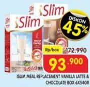 Promo Harga Islim Meal Replacement Vanilla Latte, Chocolate per 6 sachet 54 gr - Superindo