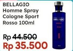Promo Harga Bellagio Sport Spray Cologne Rosso 100 ml - Indomaret