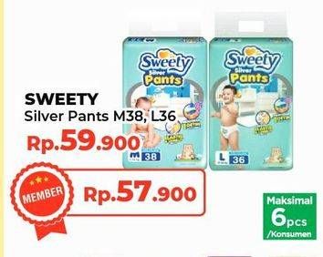 Promo Harga Sweety Silver Pants L36, M38 36 pcs - Yogya