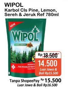 Promo Harga WIPOL Karbol Wangi Classic Pine, Lemon, Sereh + Jeruk  - Alfamart