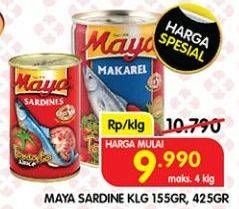 Promo Harga Maya Sardines 155 gr - Superindo