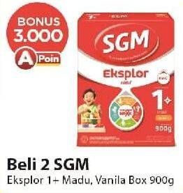 Promo Harga SGM Eksplor 1+ Susu Pertumbuhan Madu, Vanila 900 gr - Alfamart