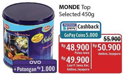 Promo Harga Monde Top Selected Biscuits 450 gr - Alfamidi