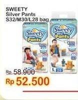 Promo Harga SWEETY Silver Pants S32, L28, M30 28 pcs - Indomaret