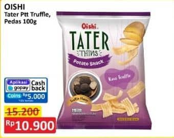Promo Harga Oishi Tater Thins Hot Spicy, Truffle 100 gr - Alfamart