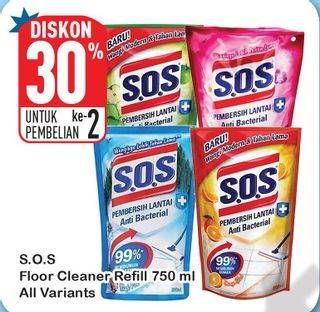 Promo Harga SOS Pembersih Lantai All Variants 750 ml - Hypermart