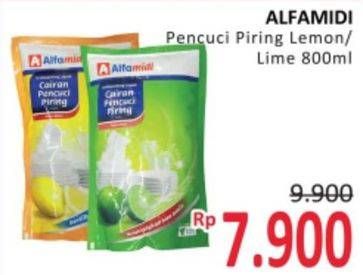 Promo Harga ALFAMIDI Pencuci Piring Lime, Lemon 800 ml - Alfamidi