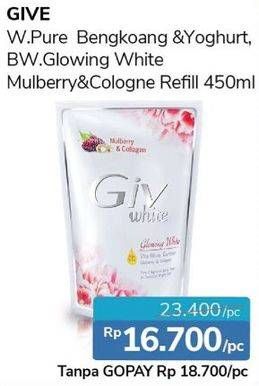 Promo Harga GIV Body Wash Bengkoang Yoghurt, Glowing White Mulberry Collagen 450 ml - Alfamidi