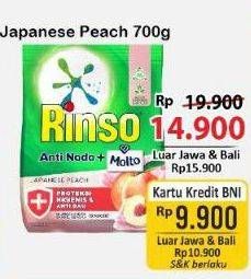 Promo Harga Rinso Anti Noda Deterjen Bubuk + Molto Japanese Peach 770 gr - Alfamart