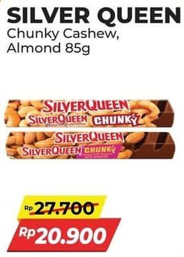 Promo Harga Silver Queen Chunky Bar Cashew, Almonds 85 gr - Alfamart