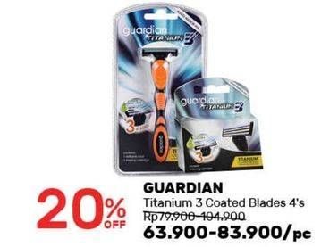 Promo Harga GUARDIAN Titanium 3 Coated Blades 4 pcs - Guardian