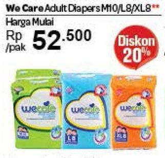 Promo Harga WE CARE Adult Diapers M10, L8, XL8  - Carrefour