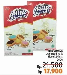 Promo Harga FINE CHOICE Milk Biscuit 260 gr - LotteMart