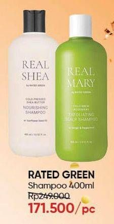 Promo Harga RATED GREEN Shampoo Real Mary Exfoliating Scalp, Real Shea Nourishing 400 ml - Guardian
