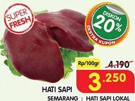 Promo Harga Beef Liver (Hati Sapi) per 100 gr - Superindo