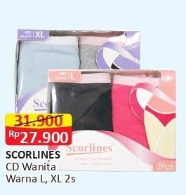 Promo Harga SCORLINES Disposable Underwear Woman XL, L 2 pcs - Alfamart