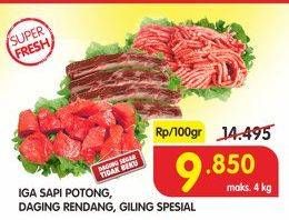 Promo Harga Iga Sapi Potong / Daging Rendang / Giling Spesial  - Superindo