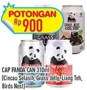 Promo Harga Cap Panda Minuman Kesehatan Cincau Selasih, Liang Teh, Sarang Burung, Cincau 310 ml - Hypermart
